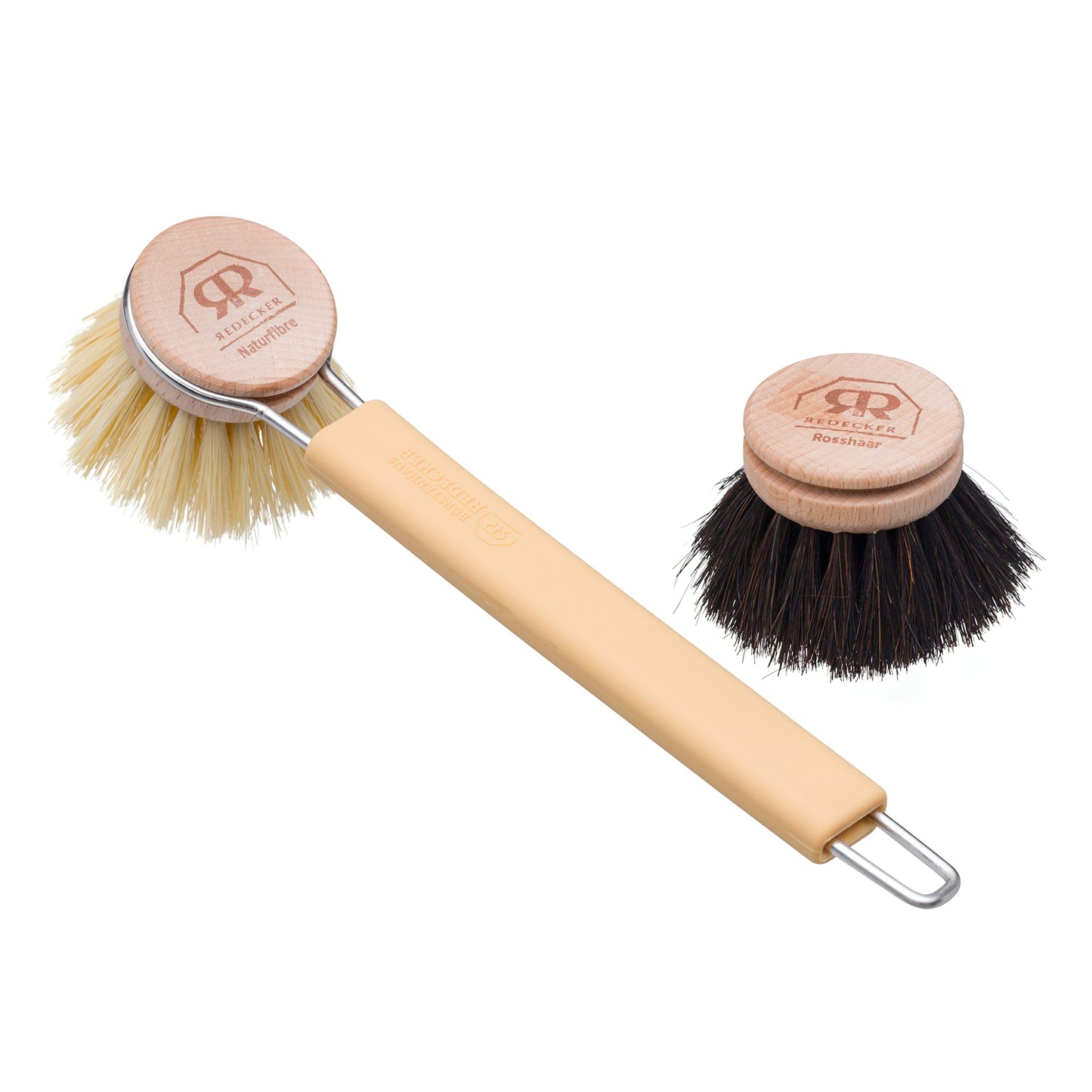 Redecker Silicone Dish Brush Bundle with Horsehair and Tampico Heads