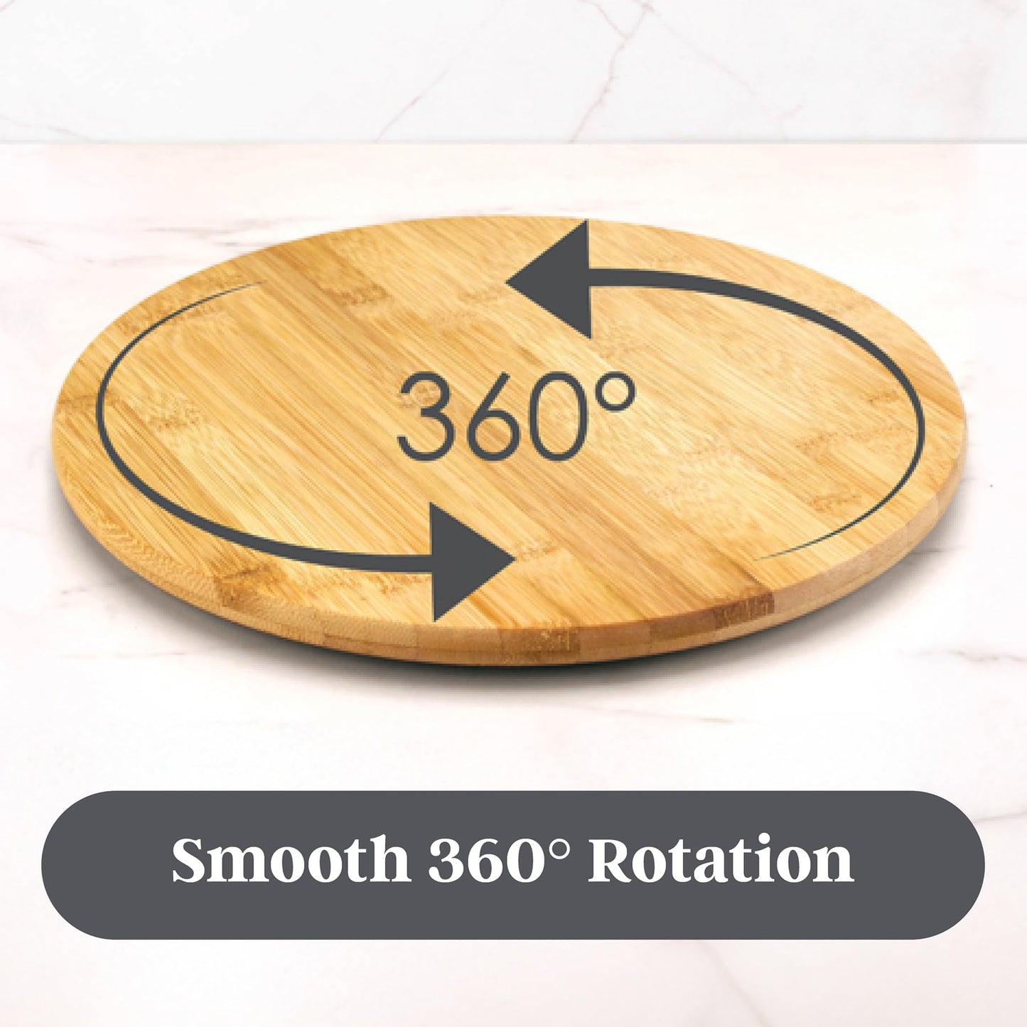 TB Home Acacia Wood Lazy Susan Kitchen Turntable Organizer