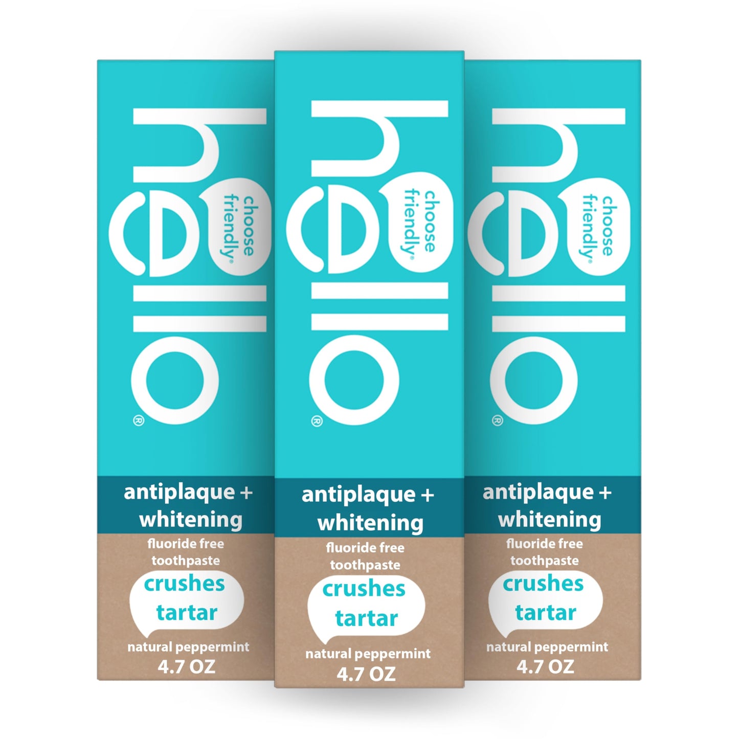 Hello Antiplaque & Whitening Fluoride-Free Toothpaste: Natural Peppermint