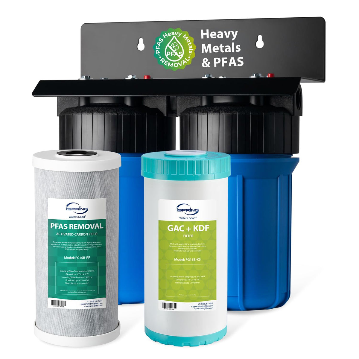 Compact Whole-House PFAS & Lead Water Filter, 2-Stage – iSpring WGB21B-PFKS
