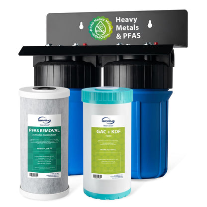 Compact Whole-House PFAS & Lead Water Filter, 2-Stage – iSpring WGB21B-PFKS