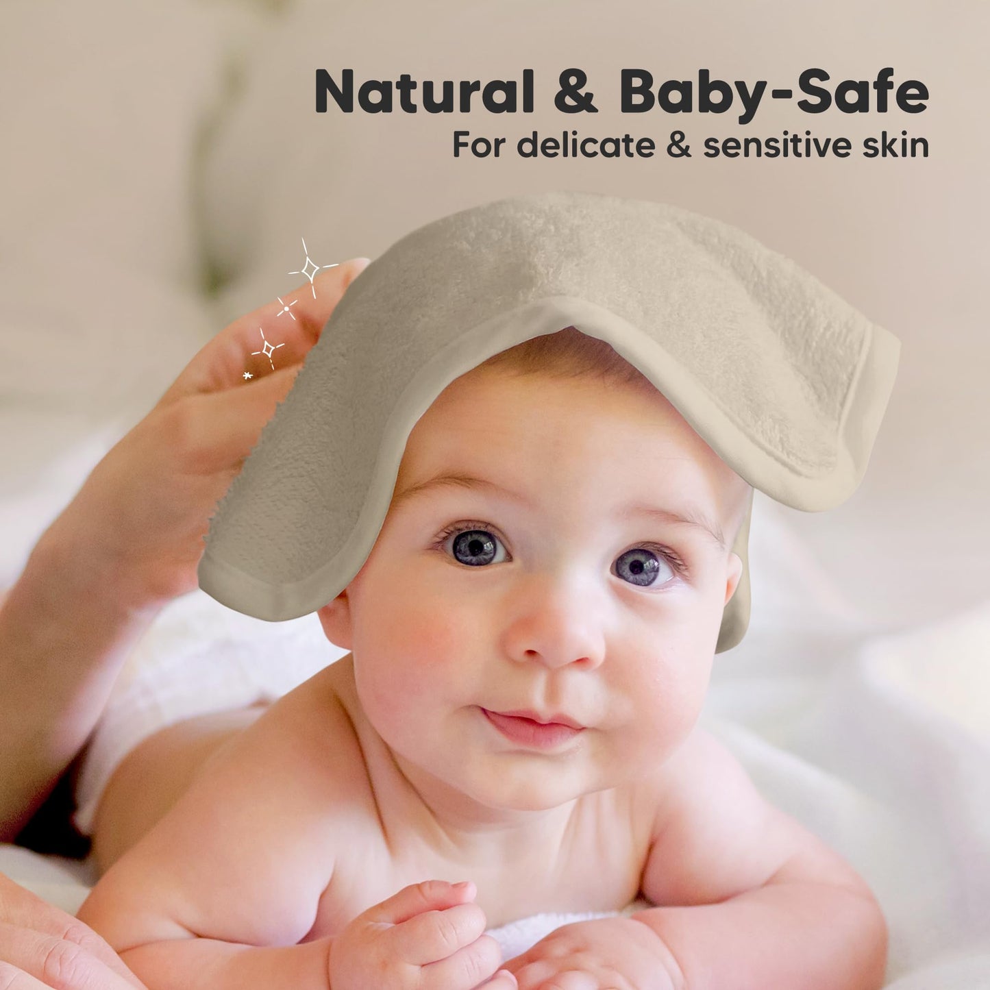 KeaBabies Bamboo Washcloths: 500GSM Ultra-Soft 6-Pack