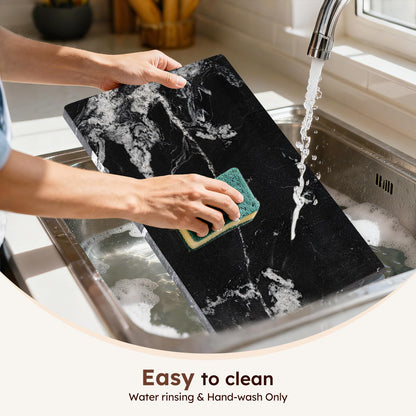 Diflart Natural Granite Cutting Board: Large 16" x 20" Polished Stone Slab.