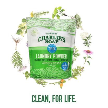 Charlie’s Soap Fragrance-Free Hypoallergenic Deep Cleaning Laundry Powder