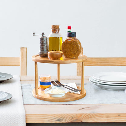 TB Home Acacia Wood Lazy Susan Kitchen Turntable Organizer