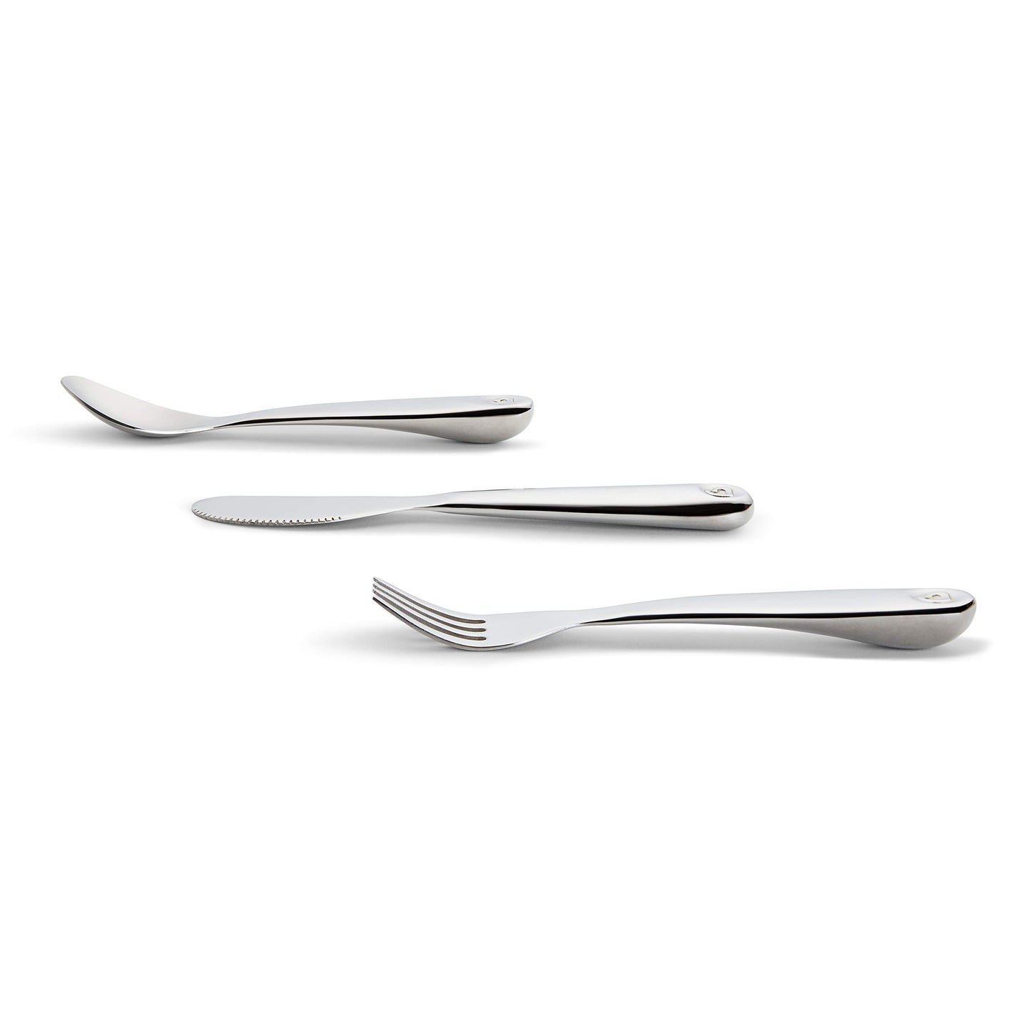 Munchkin Polish Toddler Utensils: Stainless Steel Fork, Knife, and Spoon