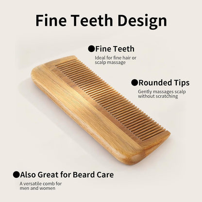 Handmade Green Sandalwood Wooden Comb, Anti-Static & Vegan – Onedor