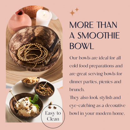 COCOBOWLCO Jumbo Polished Coconut Bowl Set with Wooden Spoons