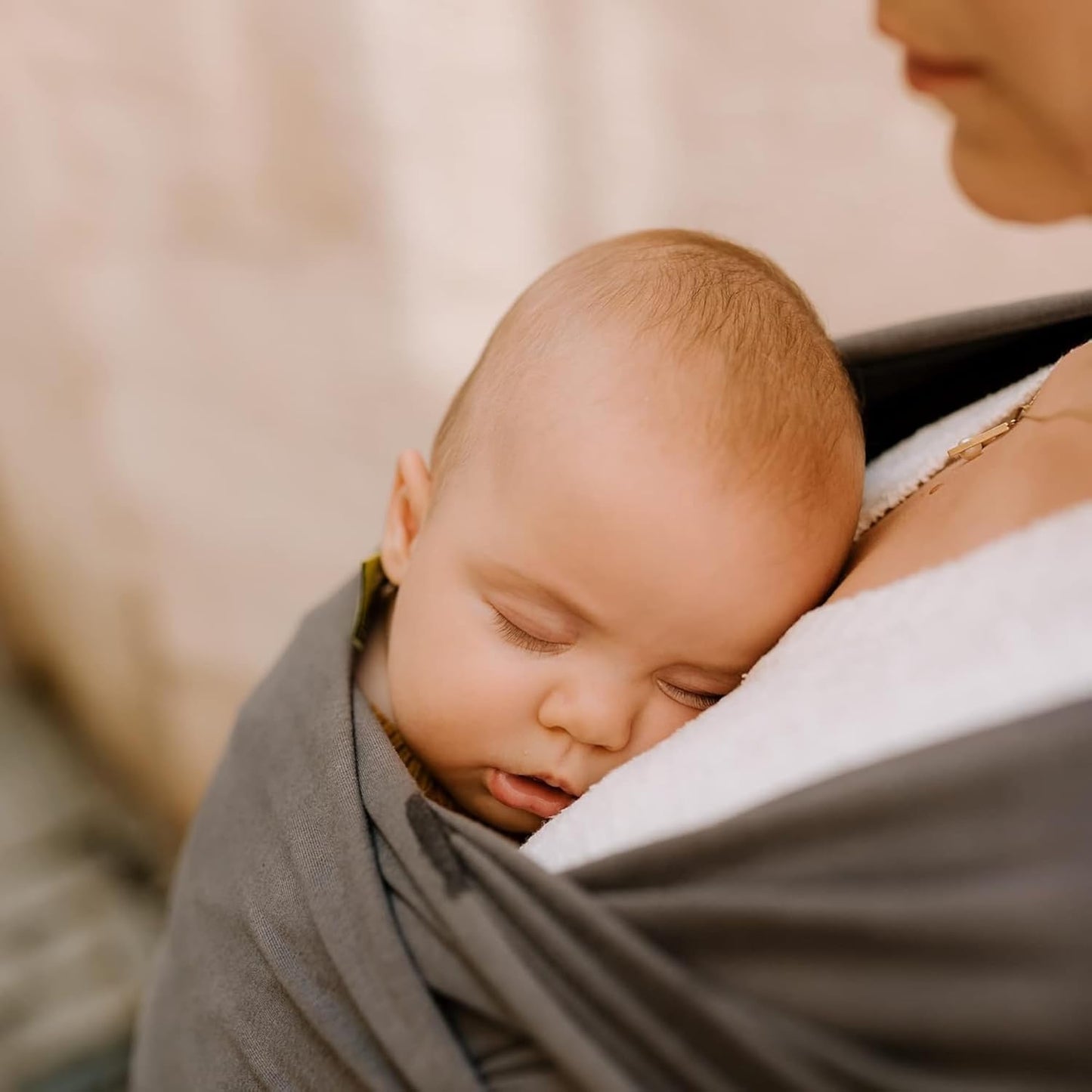 Boba Organic Baby Wrap Carrier: Soft Dark Grey Cotton Sling