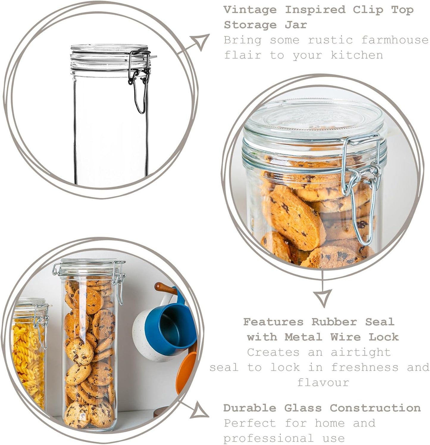 Bormioli Rocco Fido 26cm Glass Spaghetti Jar with Airtight Lid