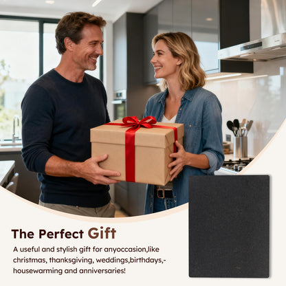 Diflart Natural Granite Cutting Board: Large 16" x 20" Polished Stone Slab.