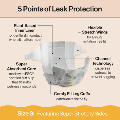 The Honest Company Comfort Dry Diapers: TCF Plant-Based Protection