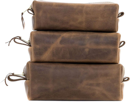 San Tan Genuine Full‑Grain Leather Toiletry Bag (X‑Large, Desert Sand) | TRUE Shift USA‑Made Dopp Kit