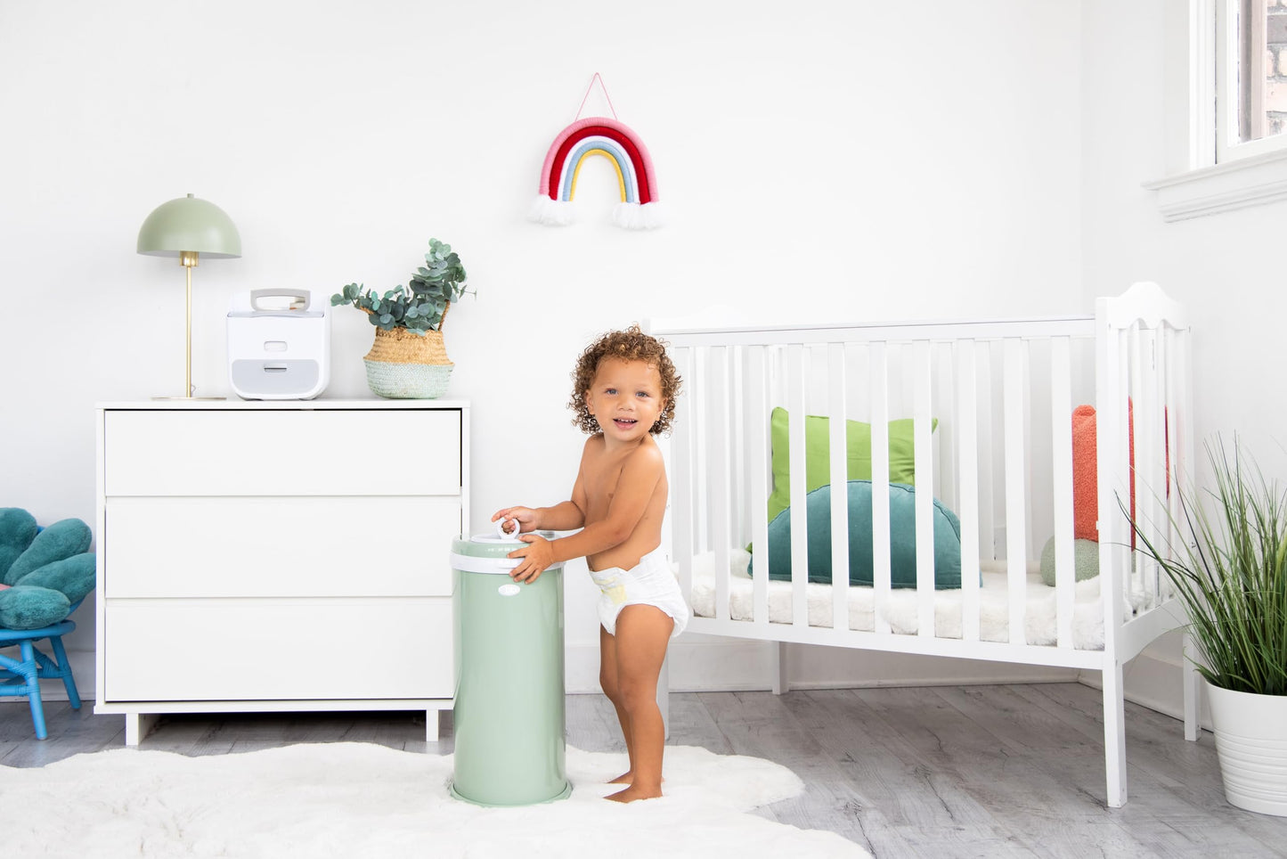 Ubbi Steel Diaper Pail: Powder-Coated Odor-Locking Bin