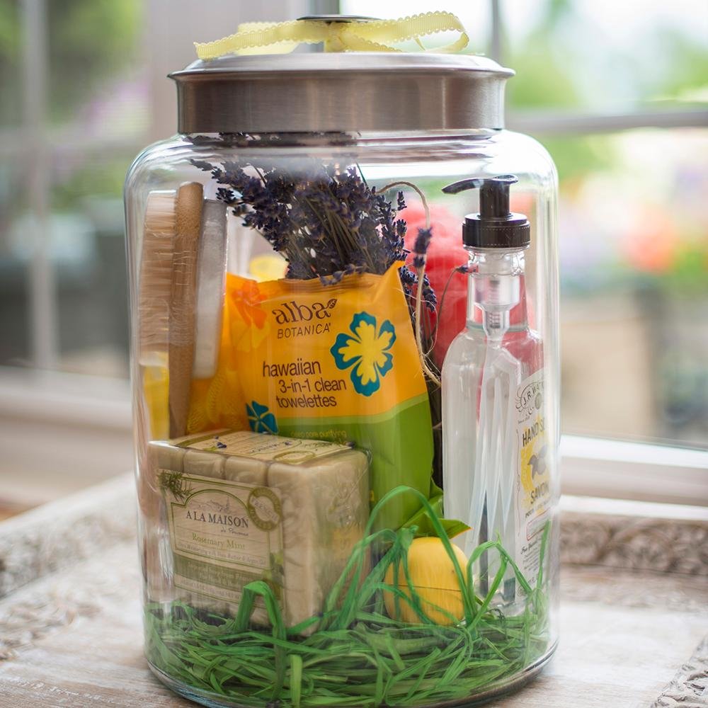 Anchor Hocking Montana 1.5 Gallon Glass Jar: Black Metal Lid