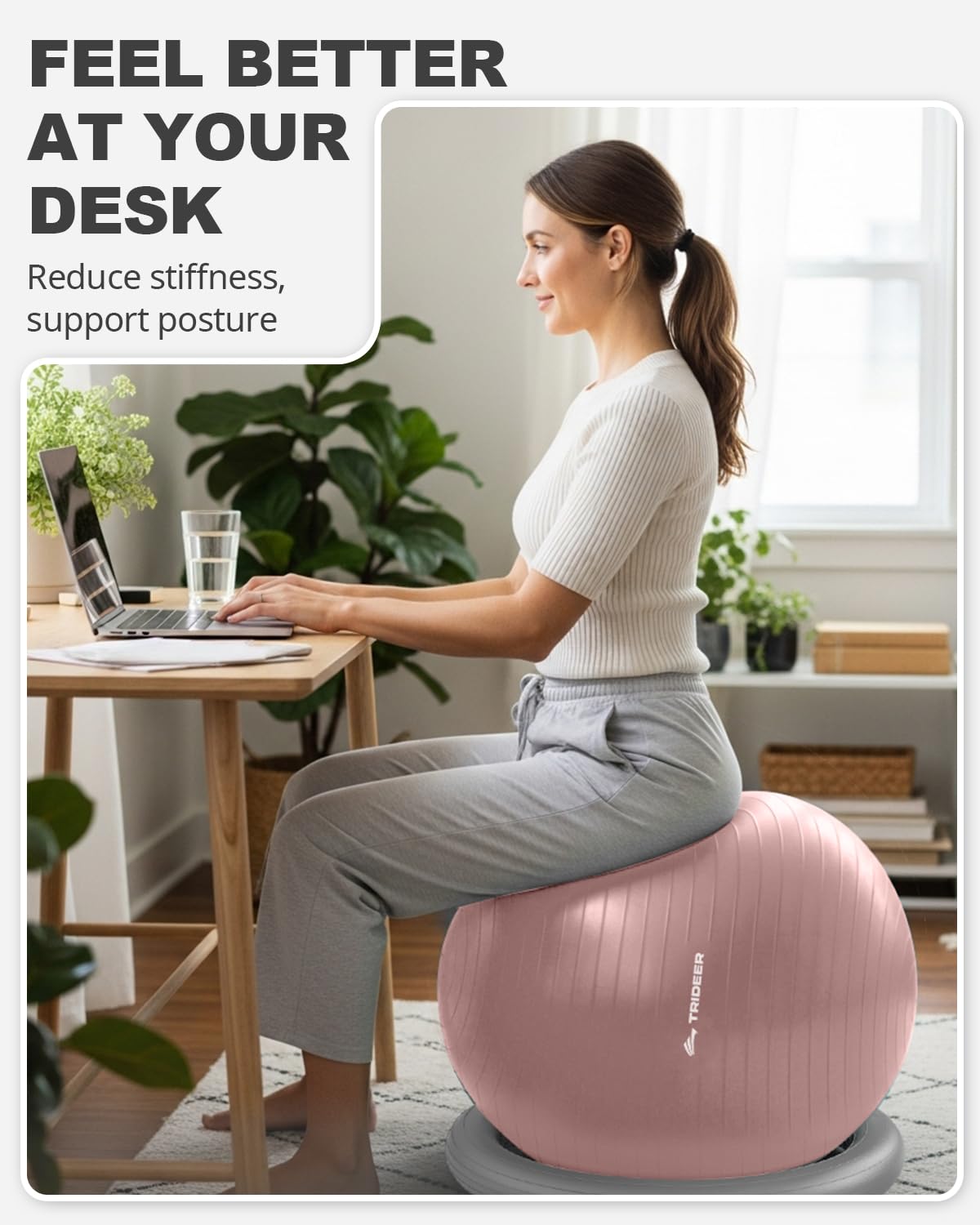 Trideer Yoga Ball Chair: Hypo-Allergenic Stability System