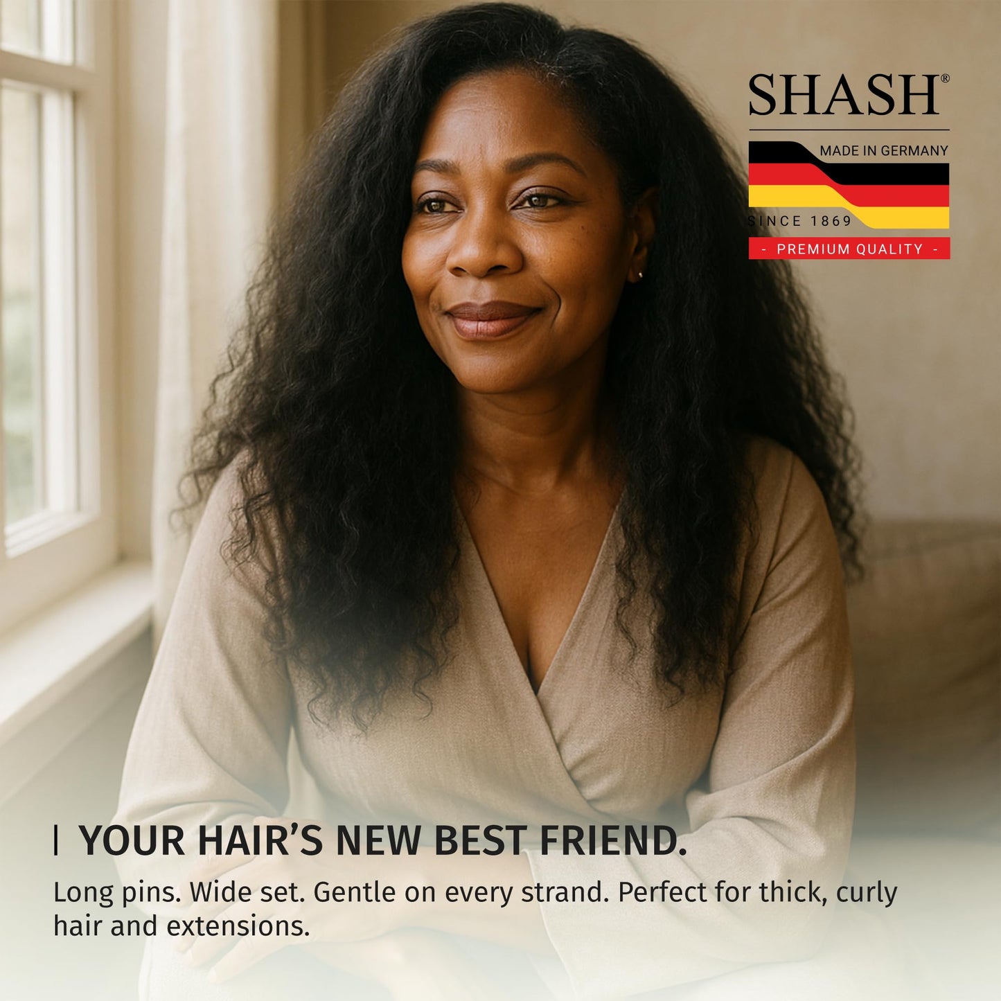 SHASH Made in Germany Wooden Paddle Brush: Eco-Sourced Wood