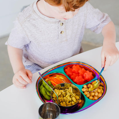 Ahimsa Balanced Bites Pediatrician-Designed Stainless Steel Divided Plate