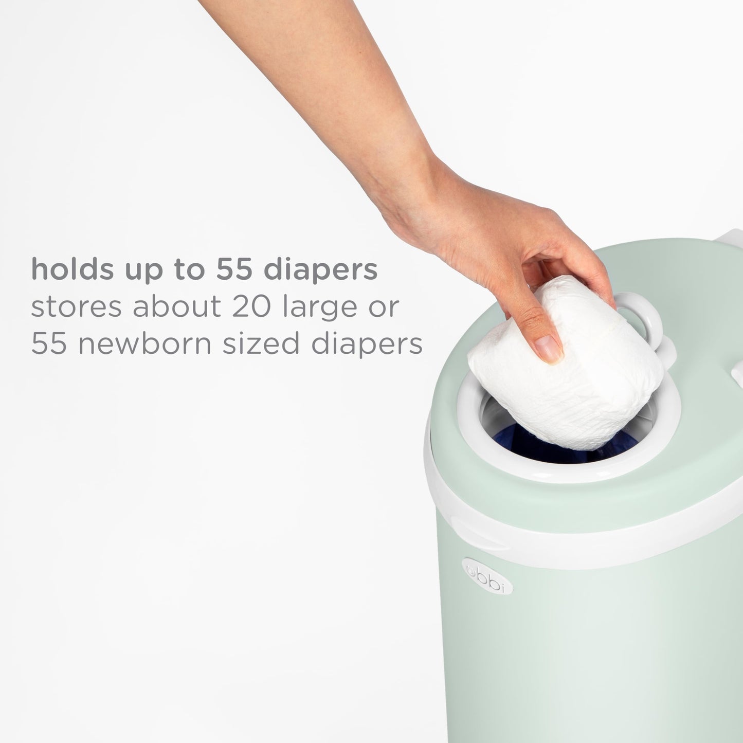 Ubbi Steel Diaper Pail: Powder-Coated Odor-Locking Bin