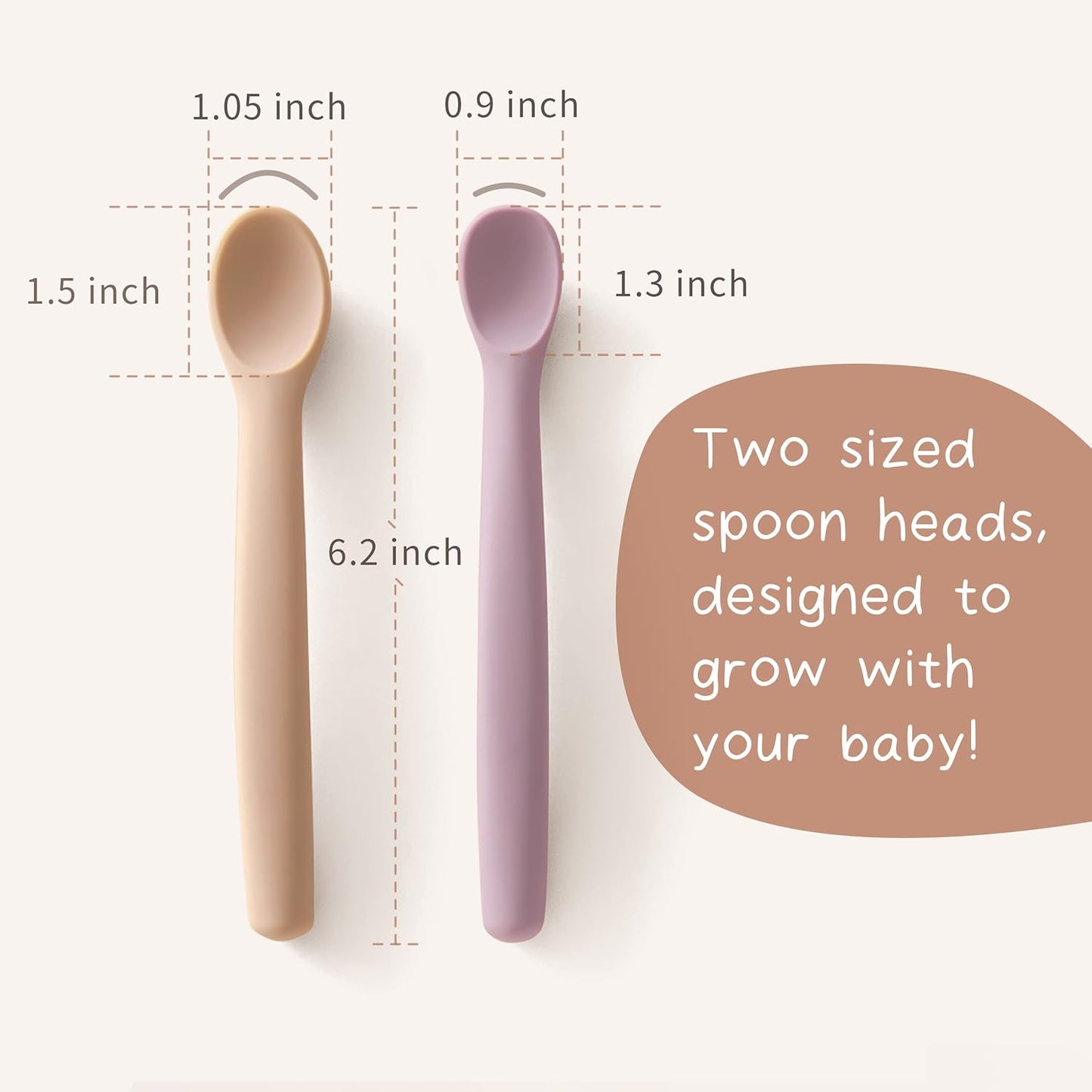Moonkie 100% Food-Grade Silicone 2-Stage Baby Spoons (4-Pack)