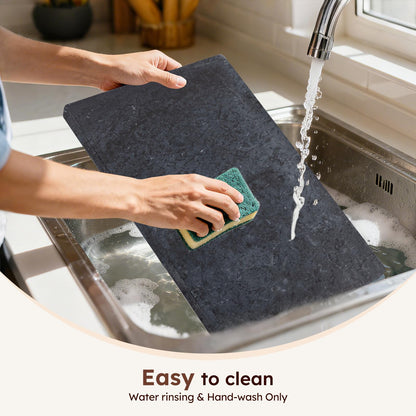 Diflart Natural Granite Cutting Board: Large 16" x 20" Polished Stone Slab.