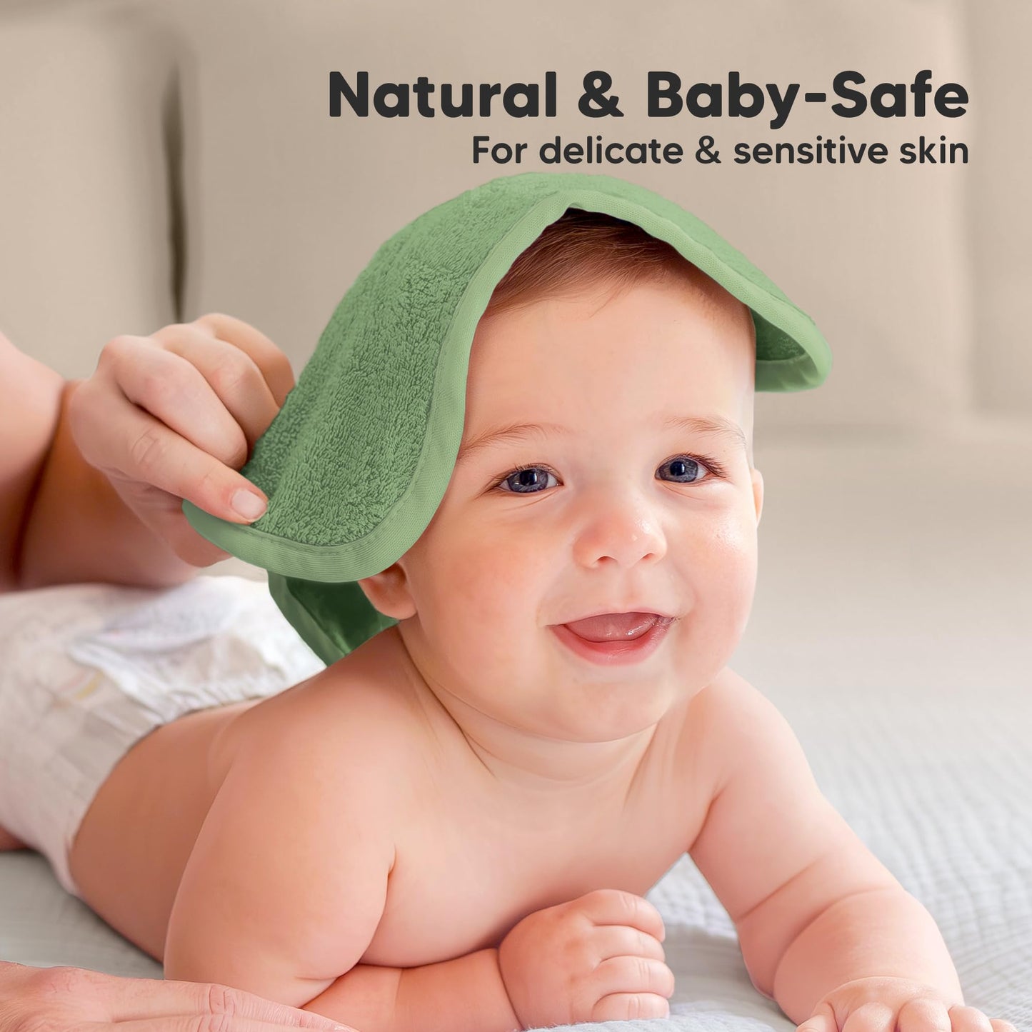 KeaBabies Bamboo Washcloths: 500GSM Ultra-Soft 6-Pack