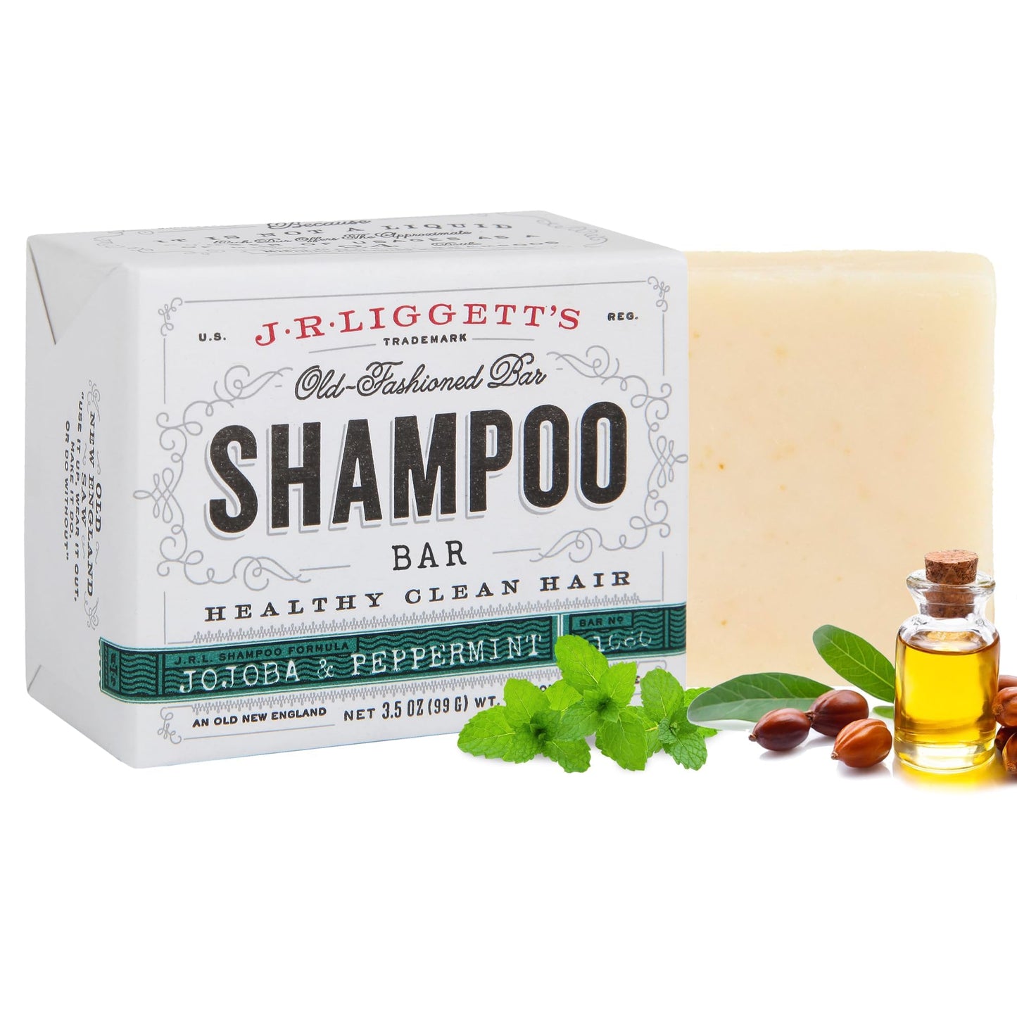 J·R·LIGGETT'S All-Natural Shampoo Bar: Tea Tree, Jojoba & Peppermint