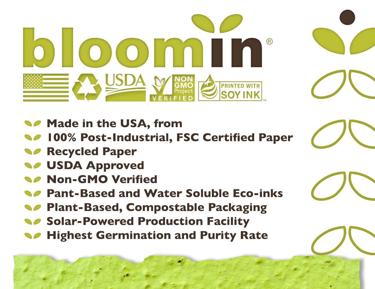 Grows When Planted: Eco-Friendly Seed Paper Cards Made from 100% Post-Industrial Recycled Paper