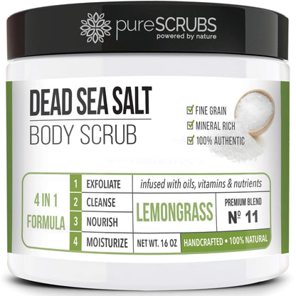 Fragrance-Free Dead Sea Salt Body Scrub, Organic Oils – pureSCRUBS Unscented