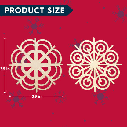 36 Pcs Natural Wood Snowflake Ornaments: Non-Toxic, Child Safe DIY Embellishments for Christmas