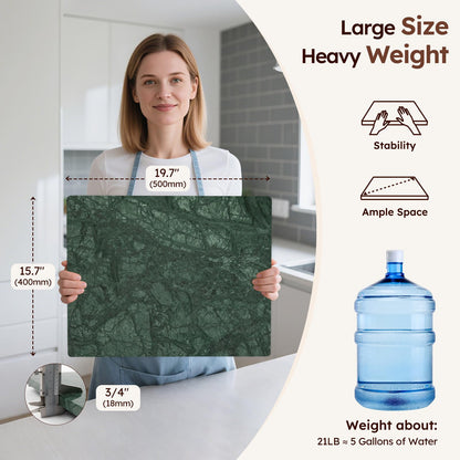 Diflart Natural Granite Cutting Board: Large 16" x 20" Polished Stone Slab.