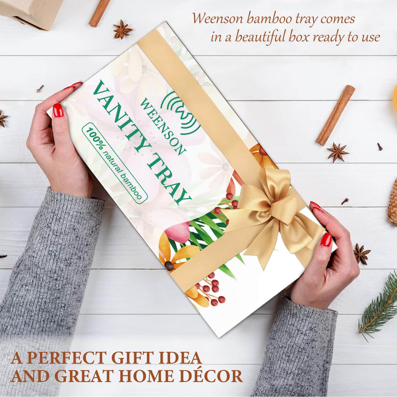 Sustainable Bamboo Bathroom Vanity Tray: Sleek Countertop Organizer