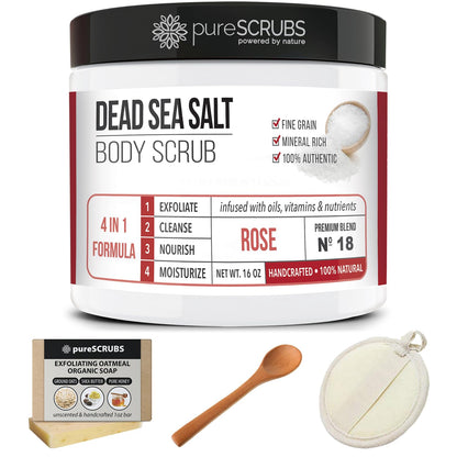 Fragrance-Free Dead Sea Salt Body Scrub, Organic Oils – pureSCRUBS Unscented