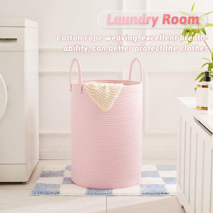 Artfeel 60L Handwoven Natural Cotton Rope Laundry Hamper