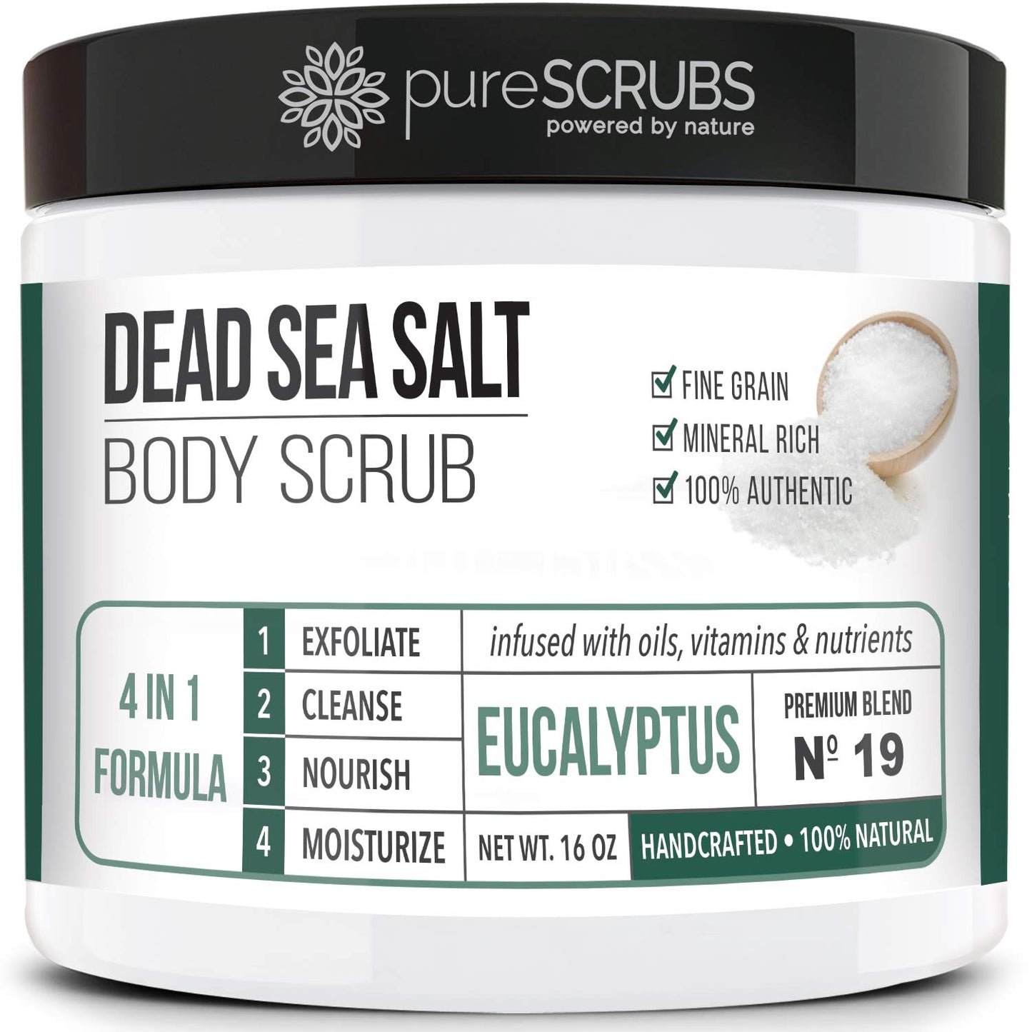 Fragrance-Free Dead Sea Salt Body Scrub, Organic Oils – pureSCRUBS Unscented