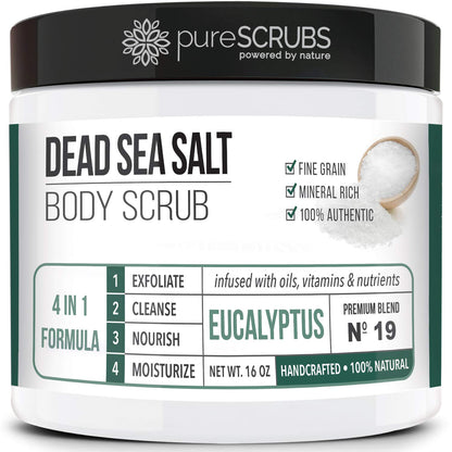 Fragrance-Free Dead Sea Salt Body Scrub, Organic Oils – pureSCRUBS Unscented