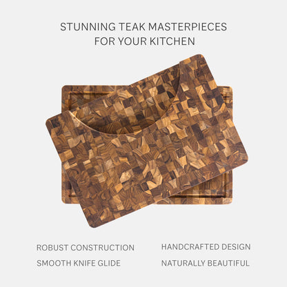 Teakhaus Butcher Block - Extra Large End-Grain Teak Cutting Board