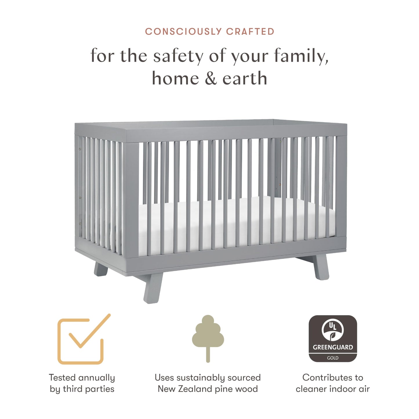 Babyletto Hudson 3-in-1 Crib: GREENGUARD Gold Purity