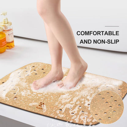 ECOAKLY Cork Bath Mat – Non-Slip, Drain-Hole Design & Plastic‑Free