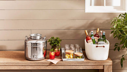 Sansone Stainless Steel Dispenser | TRUE Shift Italian 18/10 Spigot Jar (2.6 Gal)
