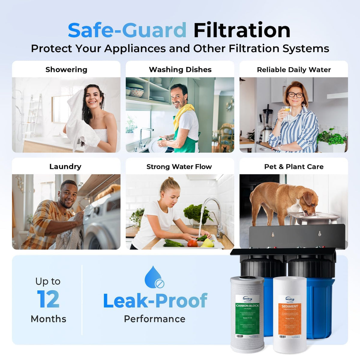 Compact Whole-House PFAS & Lead Water Filter, 2-Stage – iSpring WGB21B-PFKS