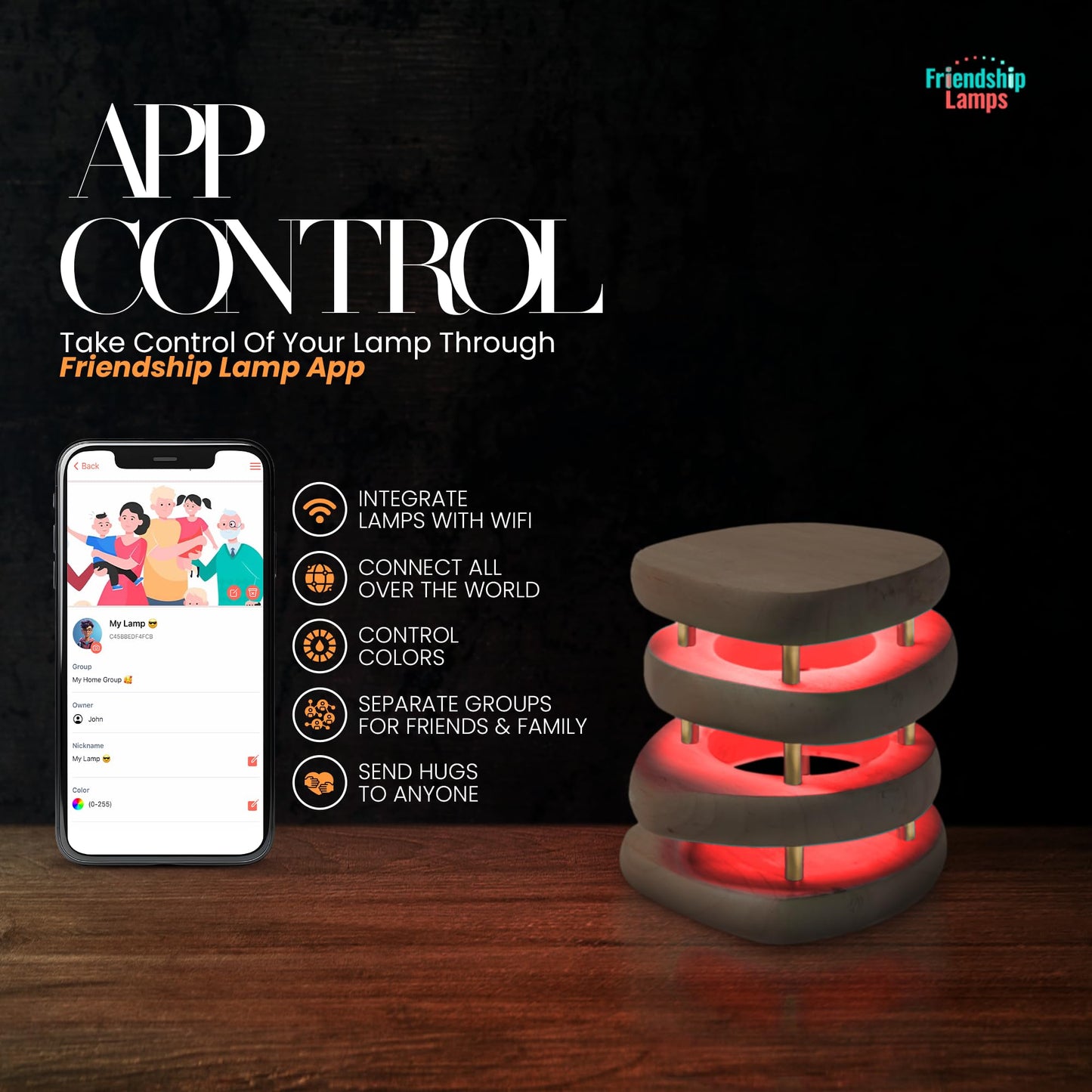 Filimin Friendship Lamp: Mid-Century Knotty Alder Wood