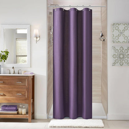 Naturoom Weighted Natural Flax Linen Shower Curtain Set