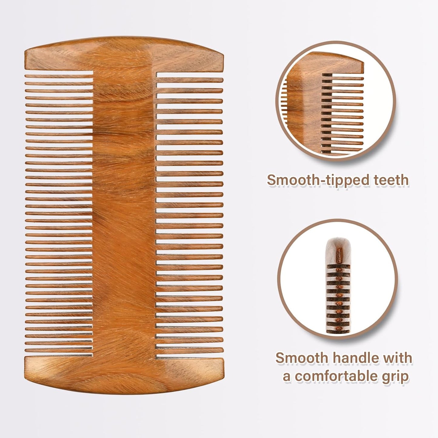 Handmade Green Sandalwood Wooden Comb, Anti-Static & Vegan – Onedor