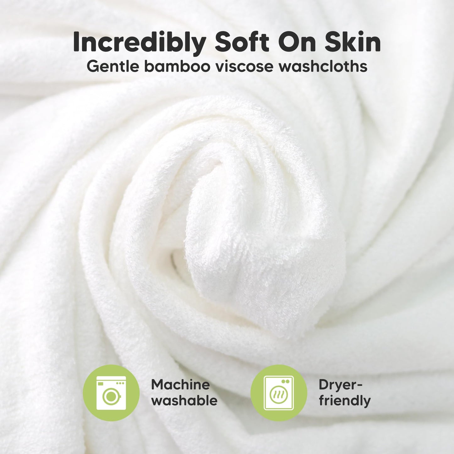 KeaBabies Bamboo Washcloths: 500GSM Ultra-Soft 6-Pack