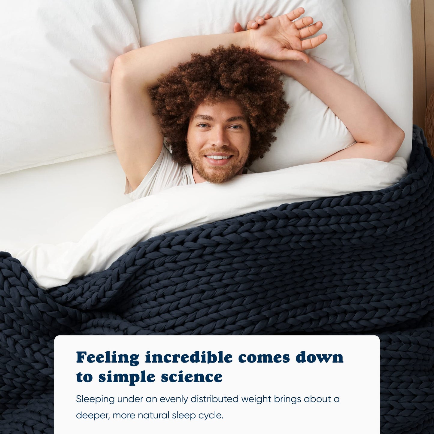 Bearaby Organic Cotton Napper: 100% Hand-Knit Weighted Blanket