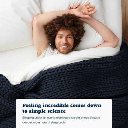 Bearaby Organic Cotton Napper: 100% Hand-Knit Weighted Blanket