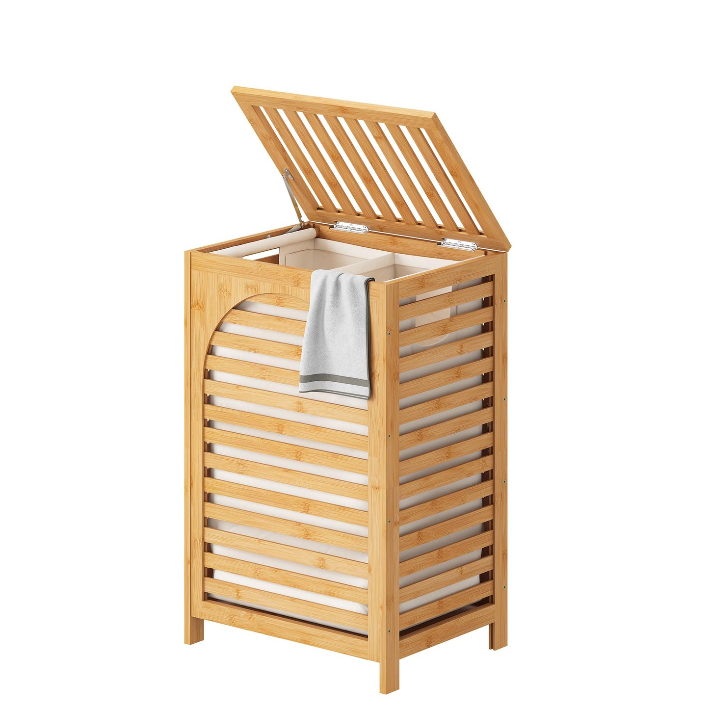 FILWH 85L Sustainable Bamboo Laundry Hamper with Flip Lid