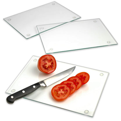 Tempered Glass Cutting Board: Large 12” x 16” Shatter-Resistant Surface.