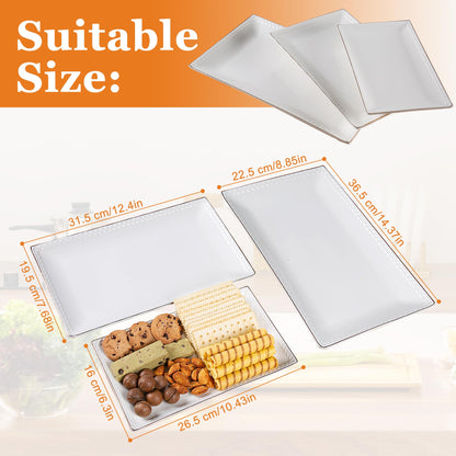 Kassel 3-Piece Ceramic Serving Platter Set: Artisan Lead-Free Ceramic for Zero-Plastic Party Presentation